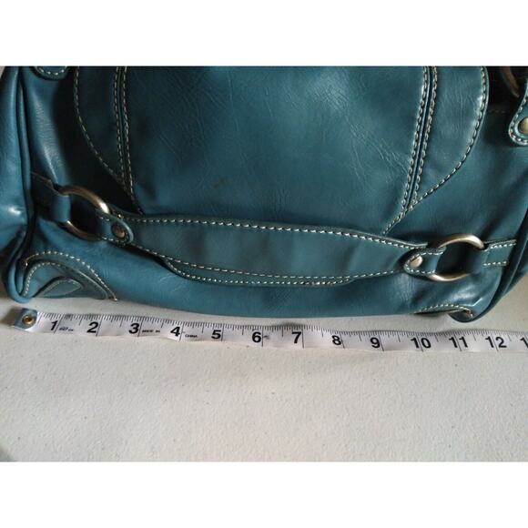 Emille M Simulated Leather Turquoise Purse Handbag - Picture 4 of 10